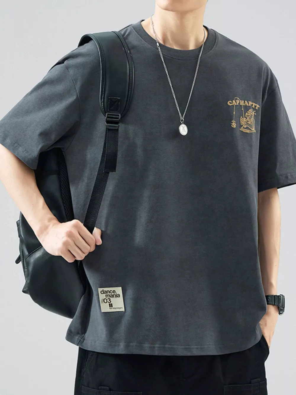 Men's Plus Size Oversized Round Neck Graphic T-Shirt, image 8