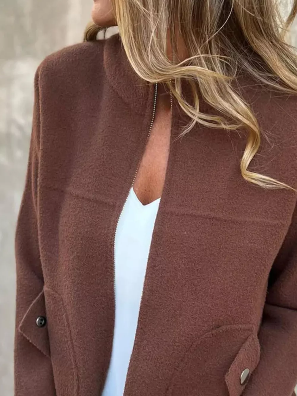 Full Size Textured Knit Zip Up Outerwear Plus Size, image 20
