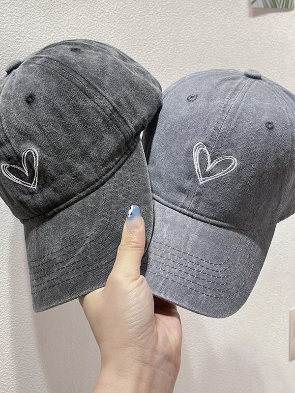 Washed Heart Embroidered Baseball Cap, image 8