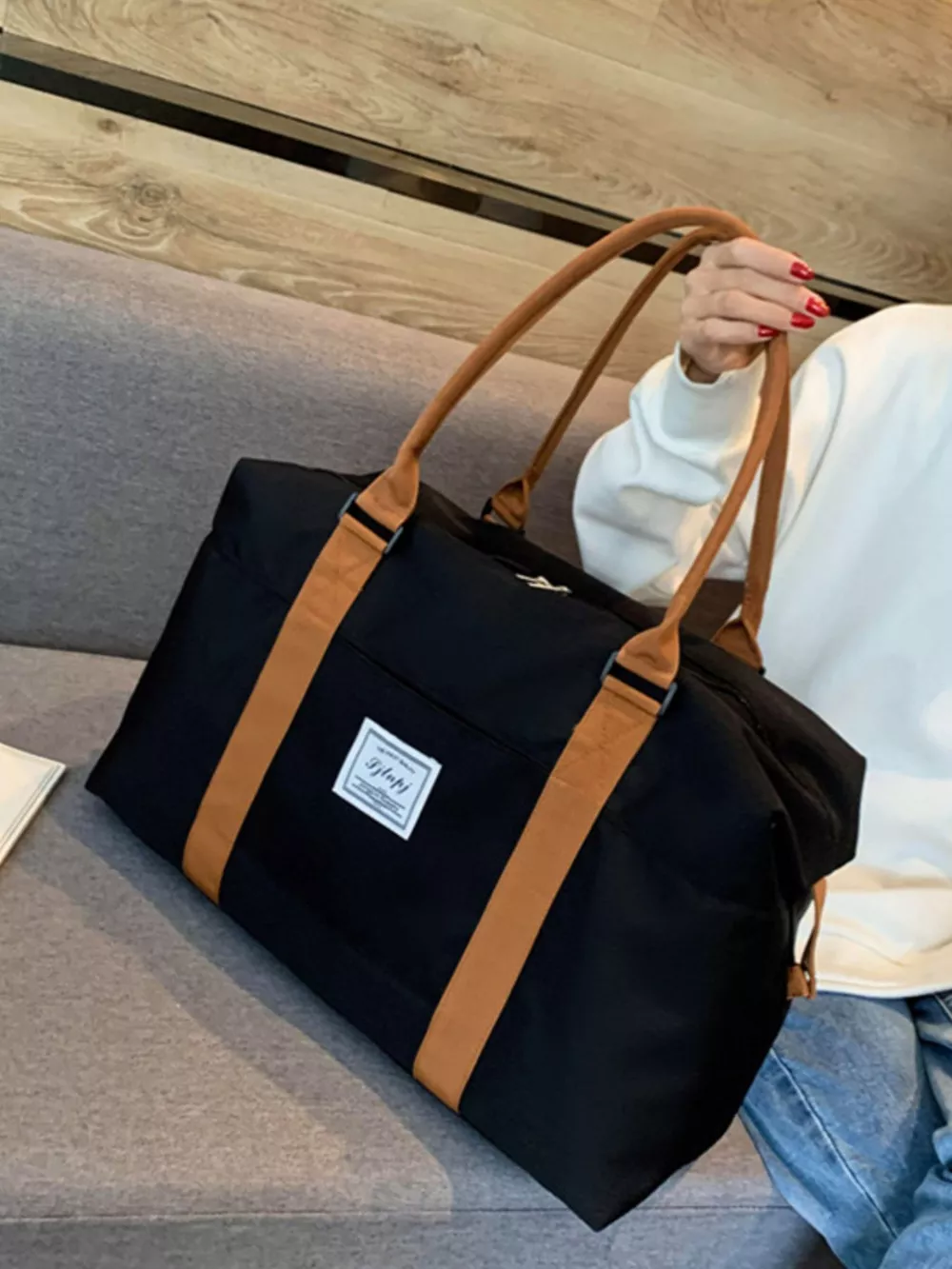 Contrast Straps Travel Bag, image 4
