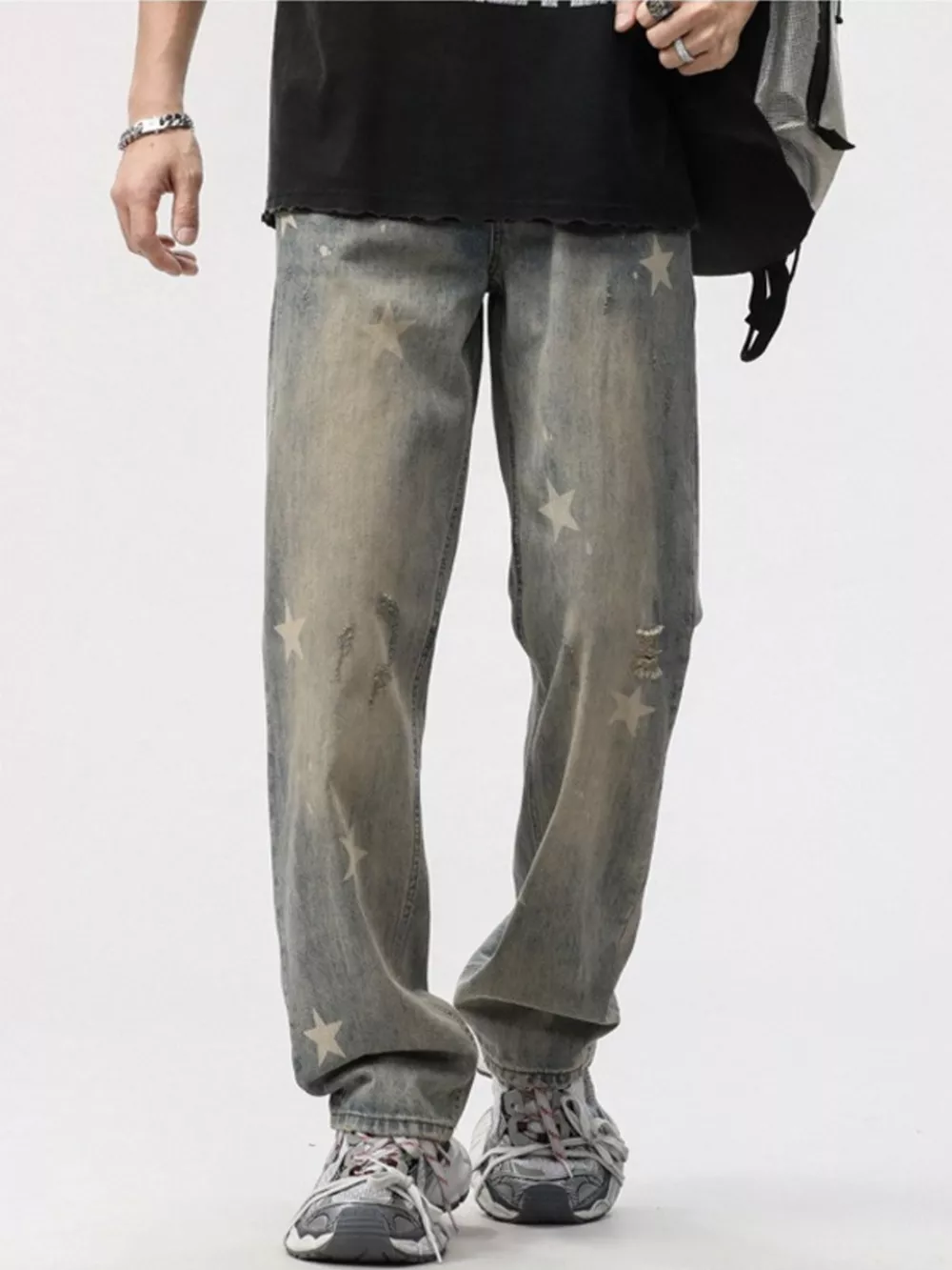 Men's Star Wide Leg Jeans, image 3