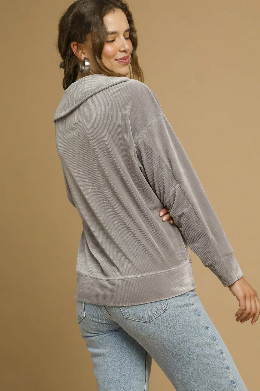 Soft Thermal Collared Long Sleeve Top, image 3