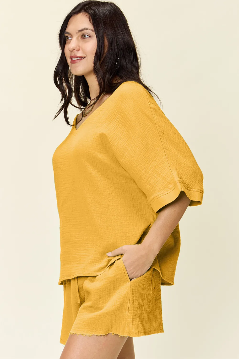 Texture Half Sleeve T-Shirt and Drawstring Shorts Set, image 15