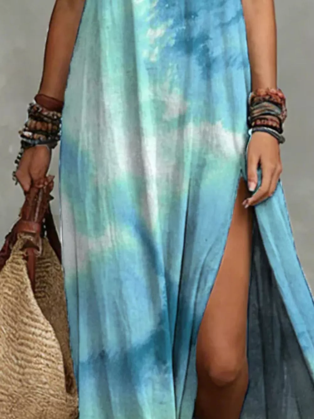 Printed Sleeveless Maxi Dress, image 6