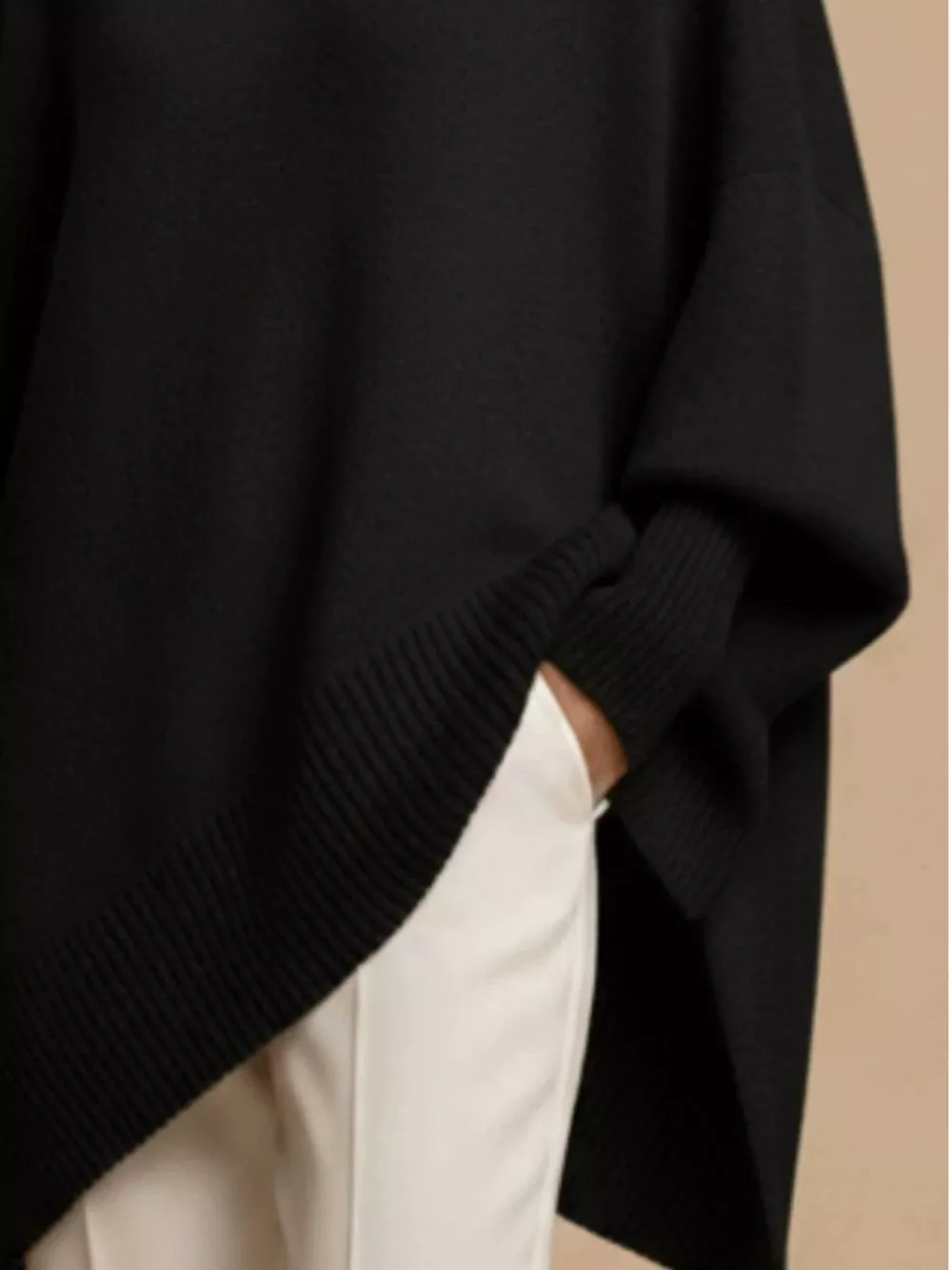 Oversized Batwing Sleeve Sweater, image 9