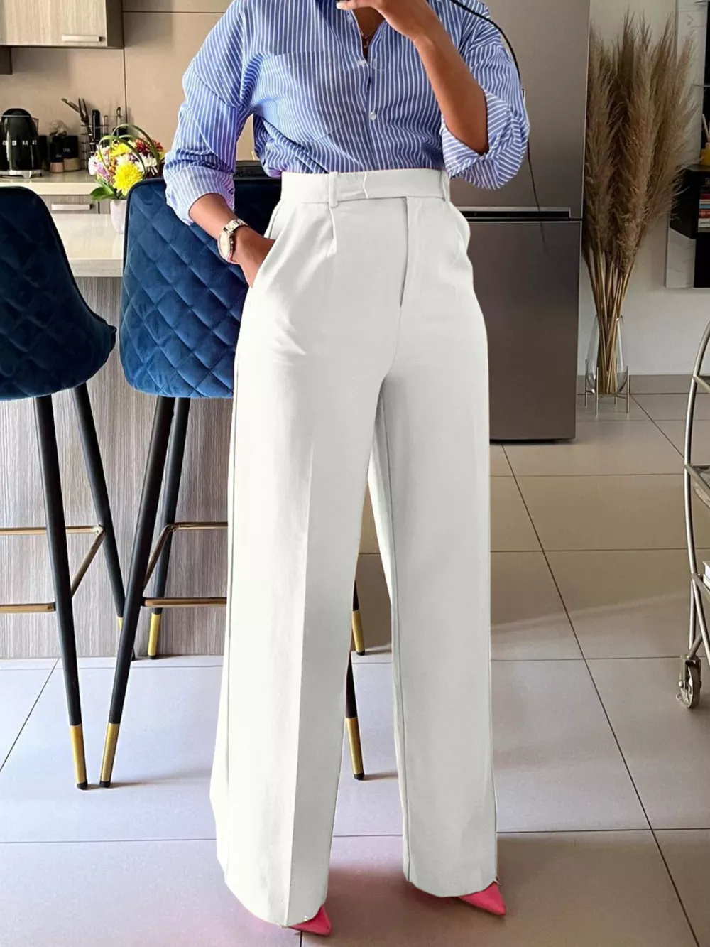 High-Waisted Wide-Leg Pants, image 2