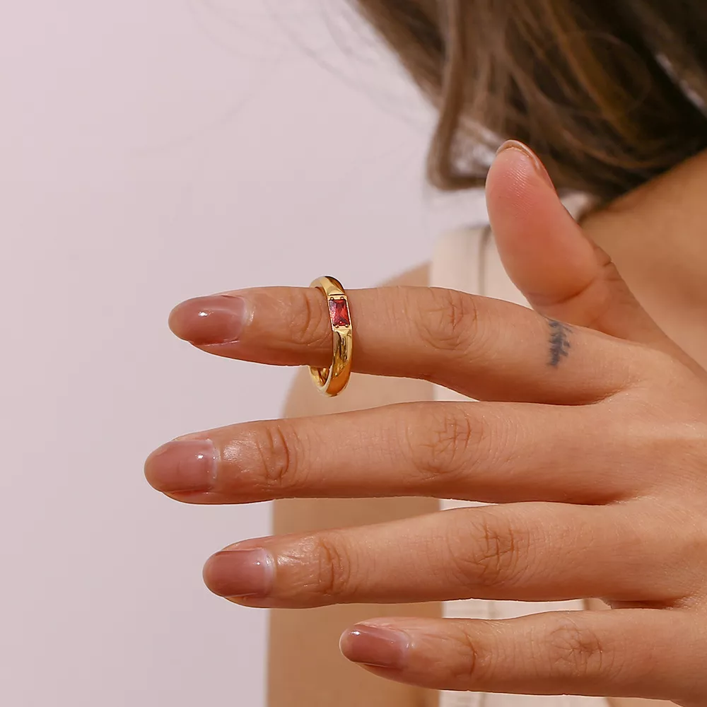 18K Gold-Plated Zircon Ring