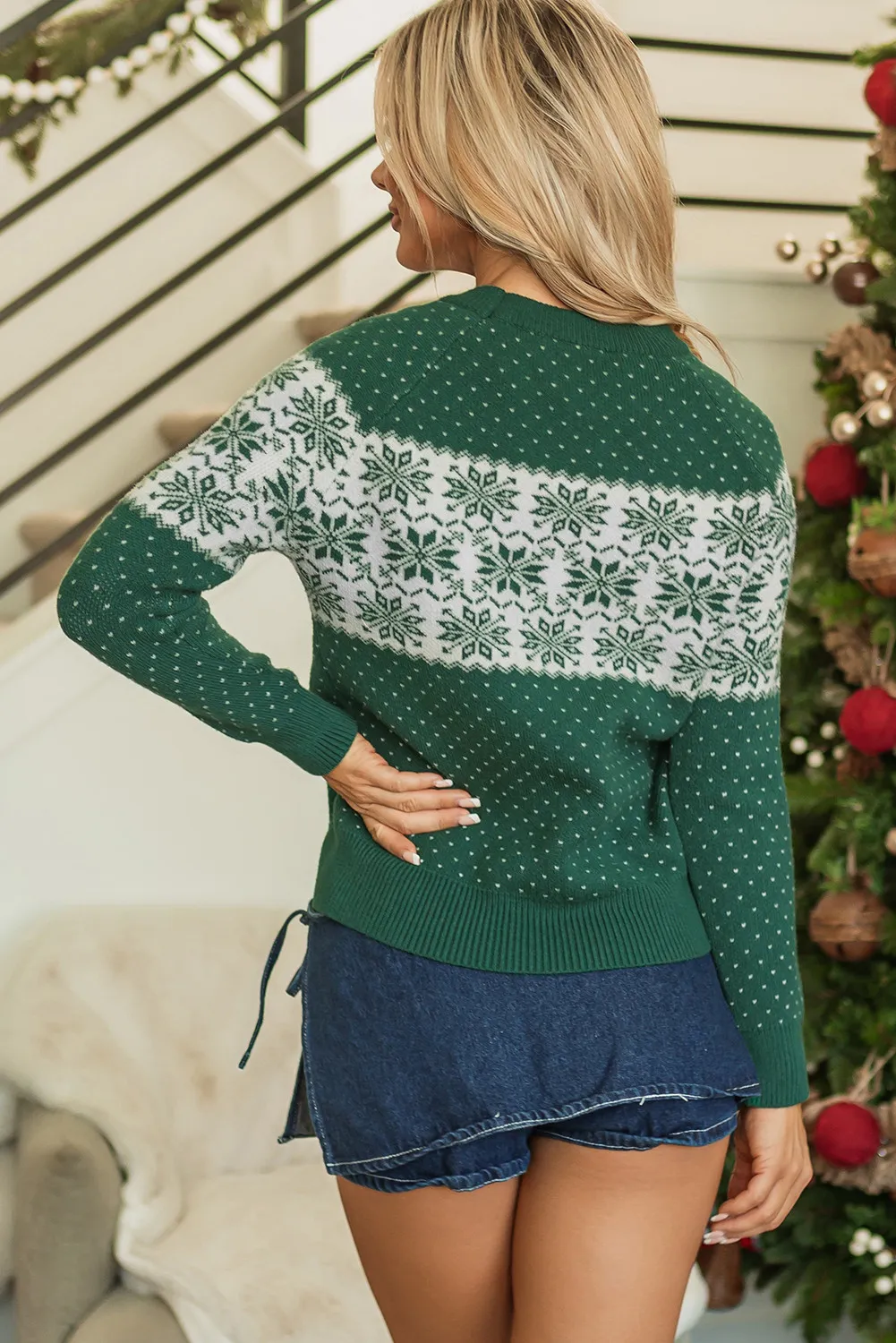 Graphic Round Neck Long Sleeve Sweater, image 6