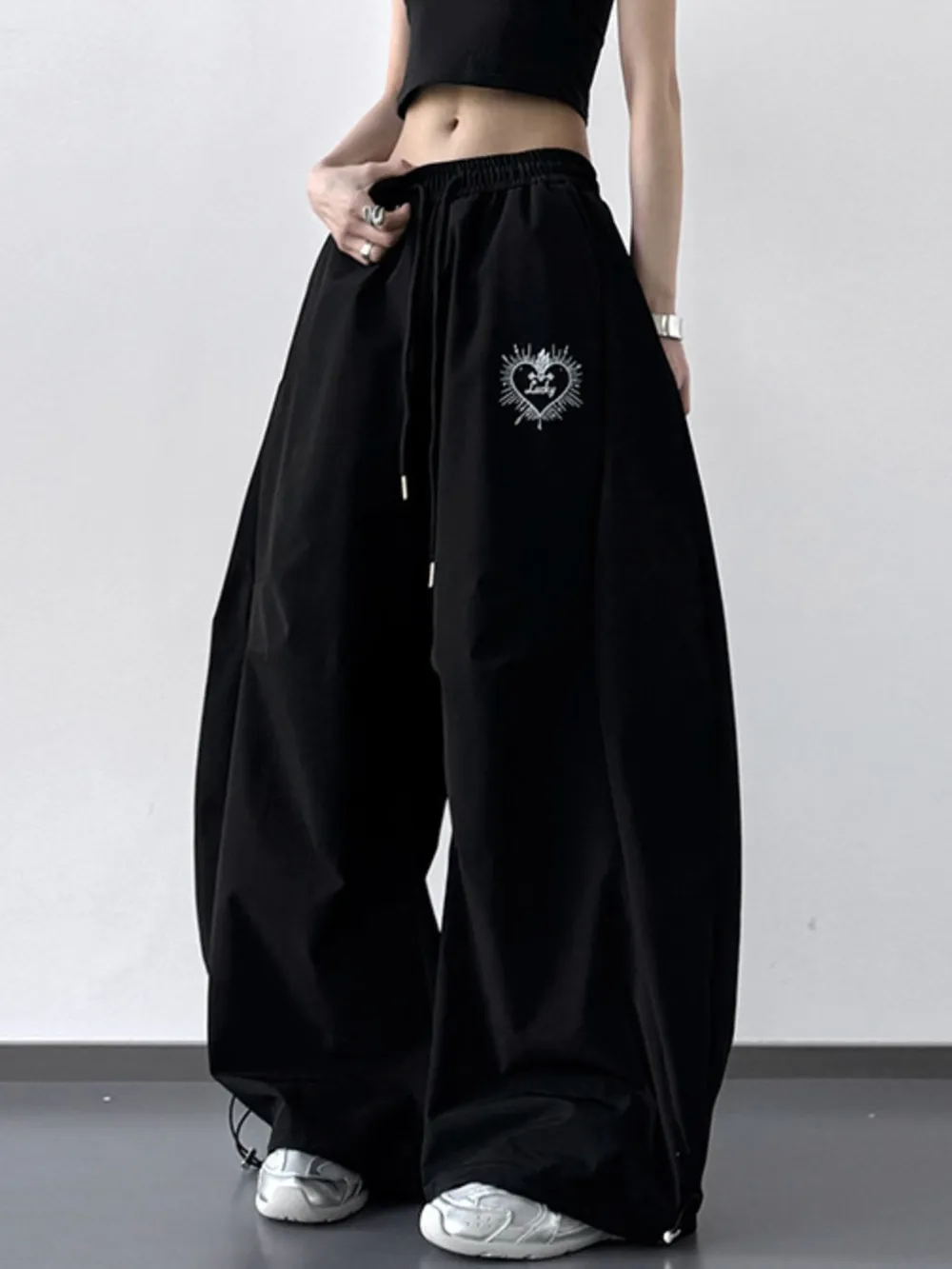 Wide Leg Drawstring Pants, image 2