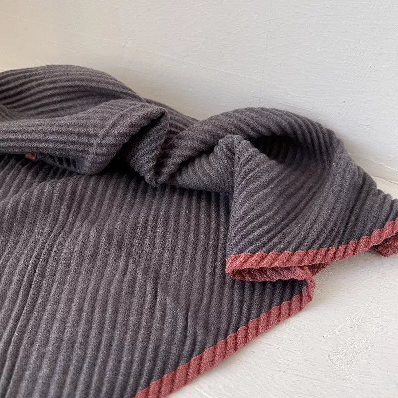 Contrast Trim Texture Warm Scarf, image 3