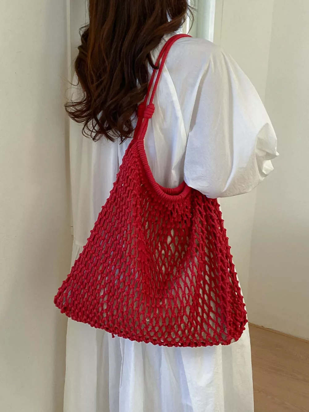 Crochet Knit Shoulder Bag, image 8