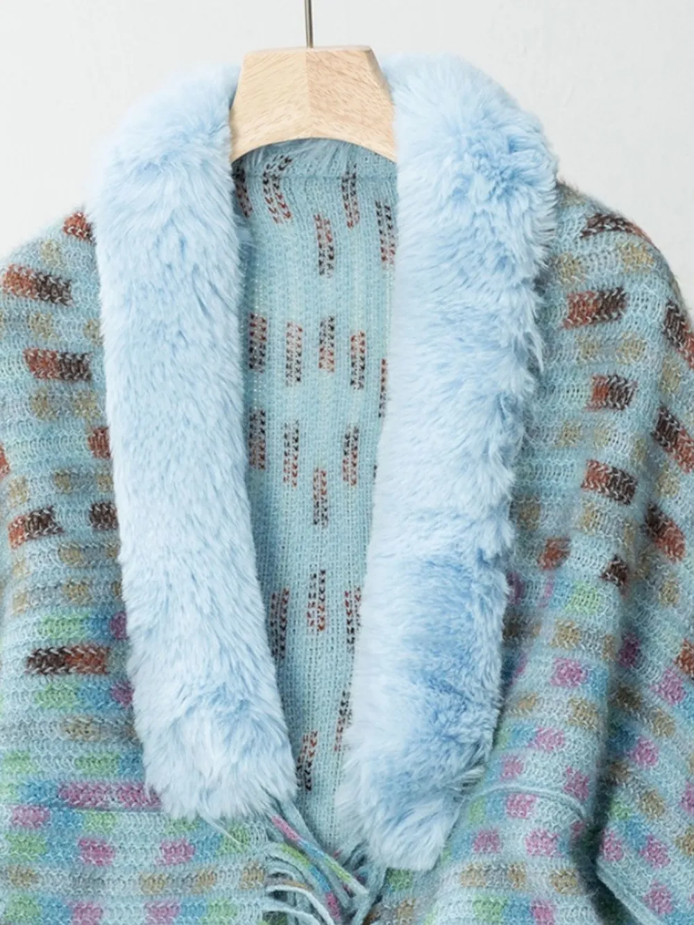 Fringe Fuzzy Open Front Poncho, image 12