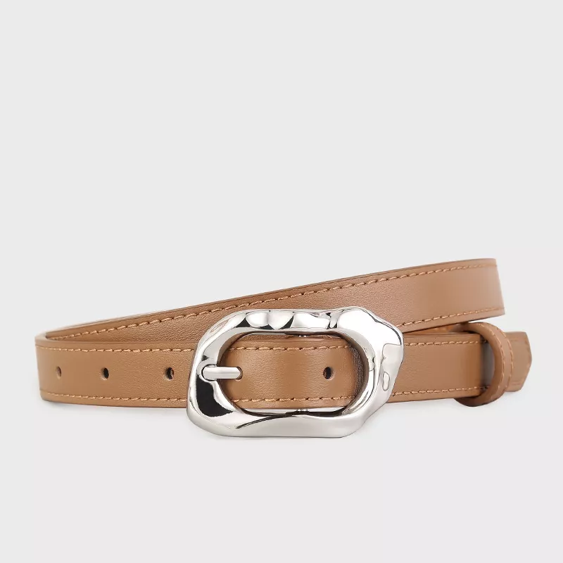 Leather Belt with Silver Buckle, image 8
