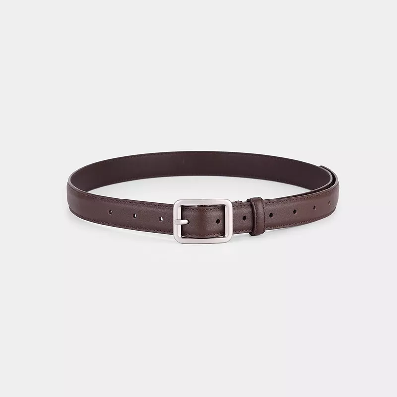 Classic Leather Belt with Silver Buckle, image 4