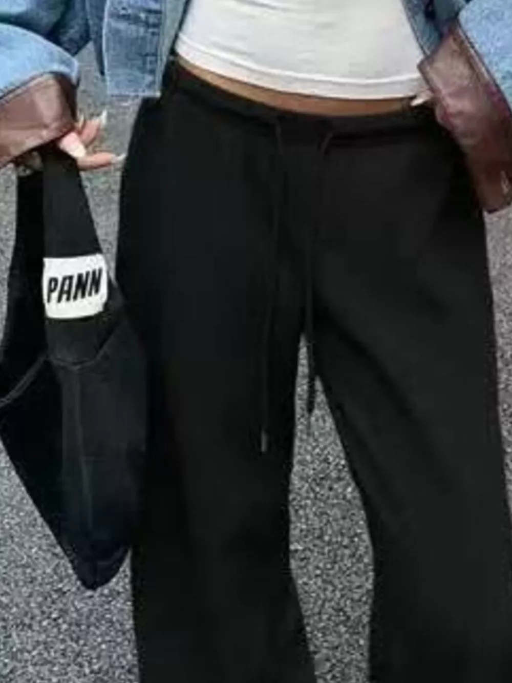 Wide Leg Drawstring Sweatpants, image 5