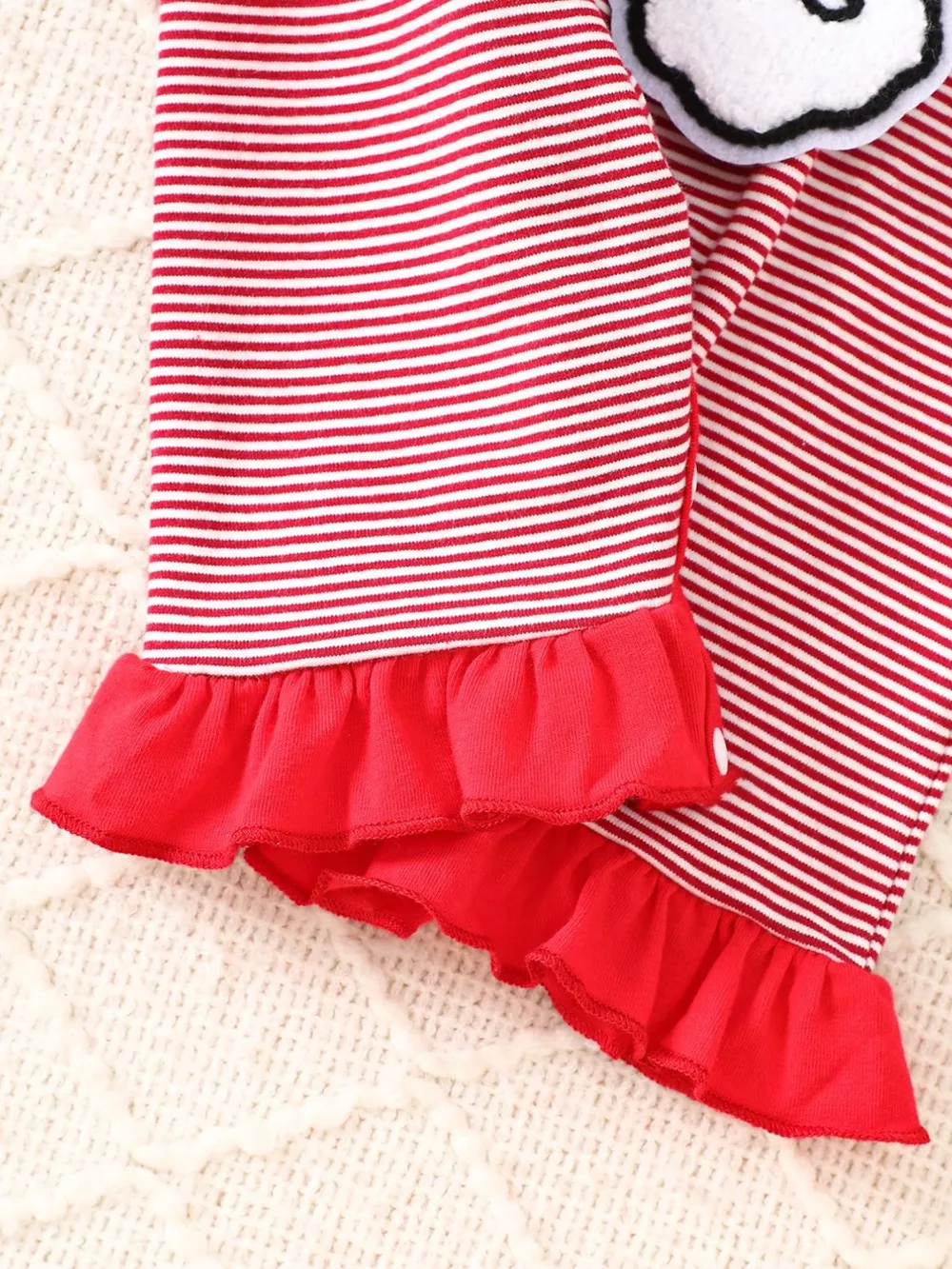 Children's Christmas-Themed Striped Snapped Legs Jumpsuit, image 4