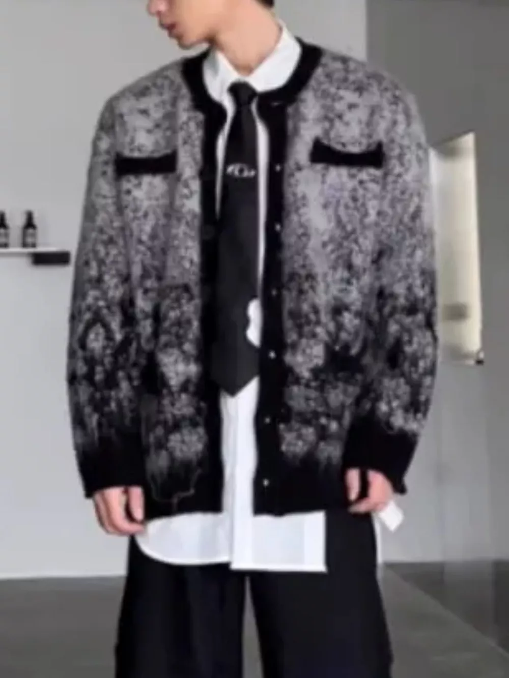 Men's Gradient Long Sleeve Cardigan, image 3
