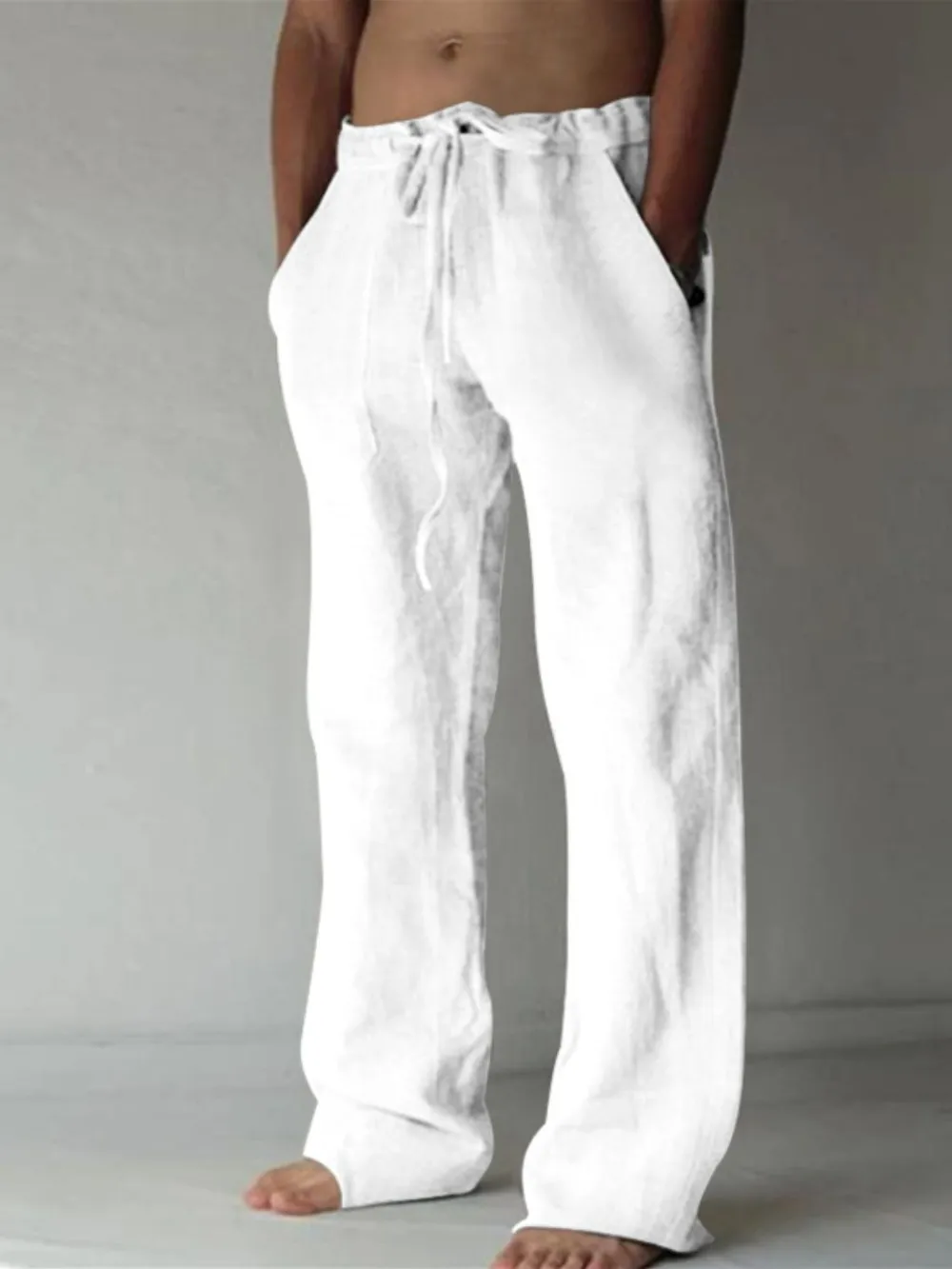 Men's Plus Size Drawstring Loose Fit Pants, image 2