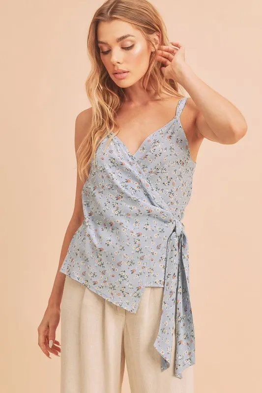 Ditsy Floral Surplice Adjustable Straps Cami, image 2