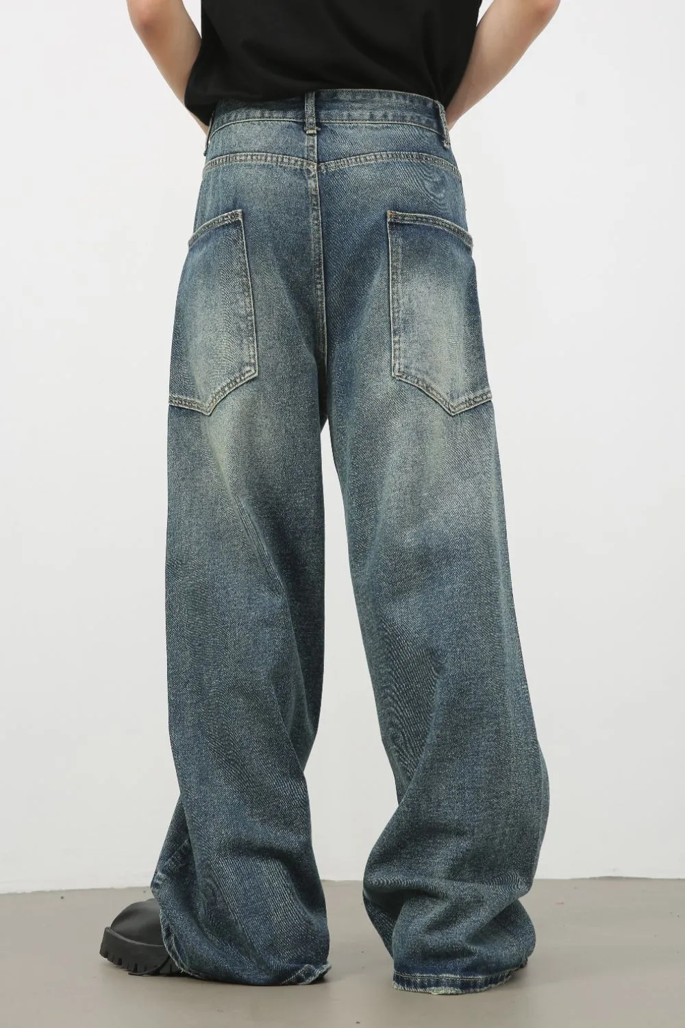 Men's Distressed Detail Wide Leg Jeans, image 2