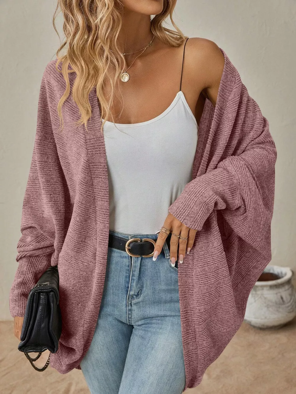 Open Front Batwing Sleeve Cardigan, image 10