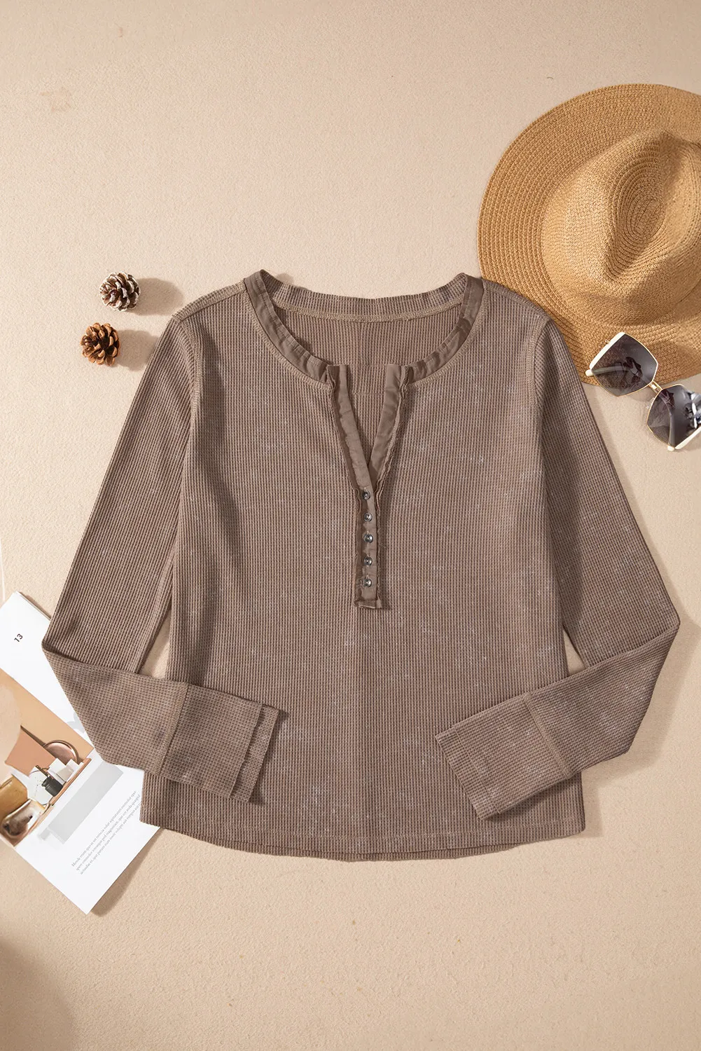 Notched Long Sleeve Top, image 4