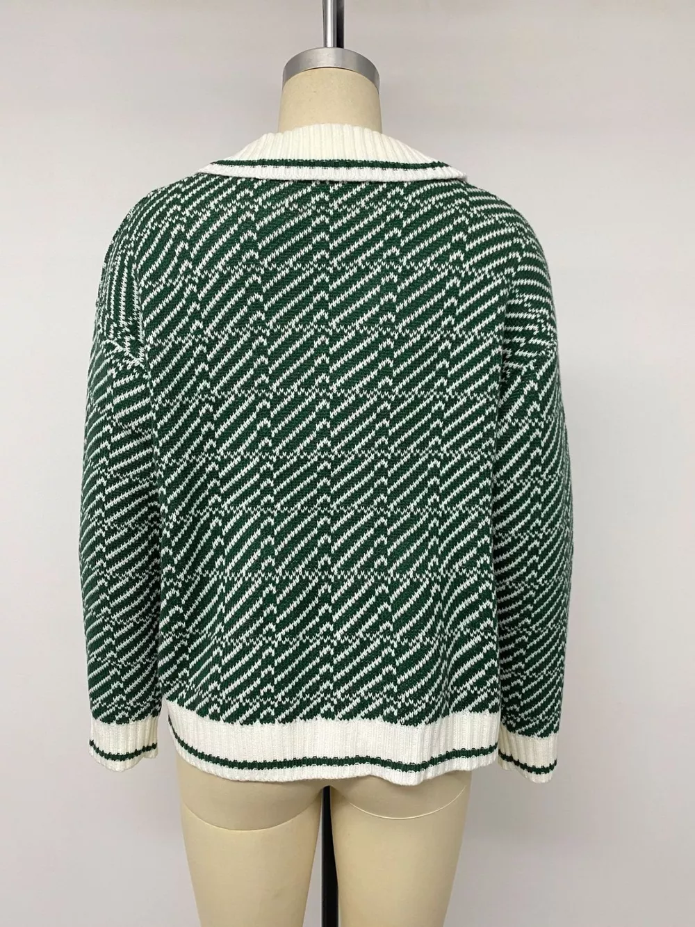 Geometric Patterned Collared Sweater, image 9