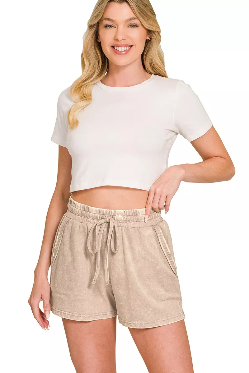French Terry Acid Washed Relaxed Top & Short Set, image 8