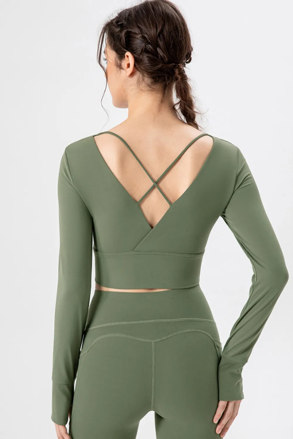 Square Neck Crisscross Active T-Shirt, image 3