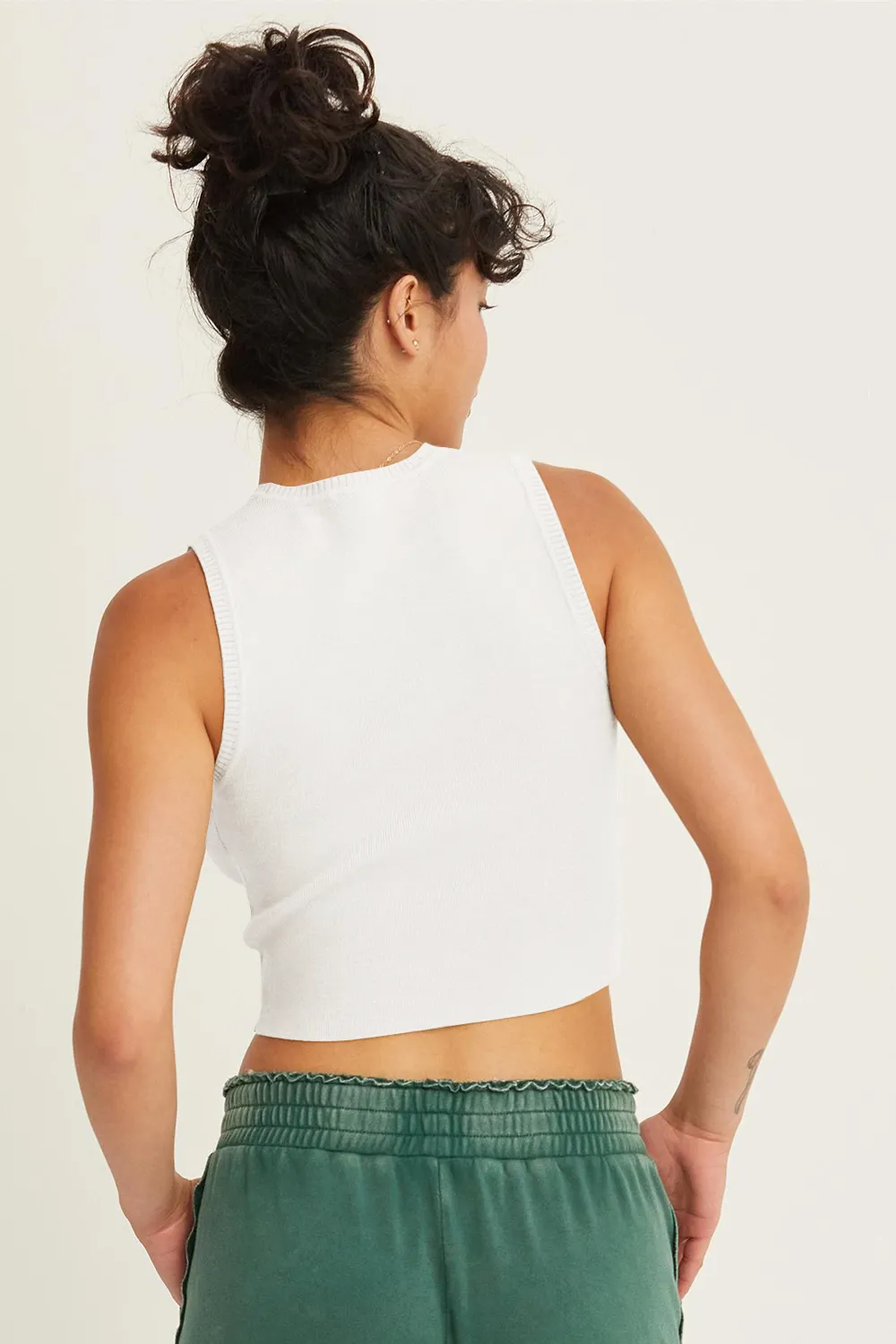 Ribbed Knit Cropped Tank, image 2