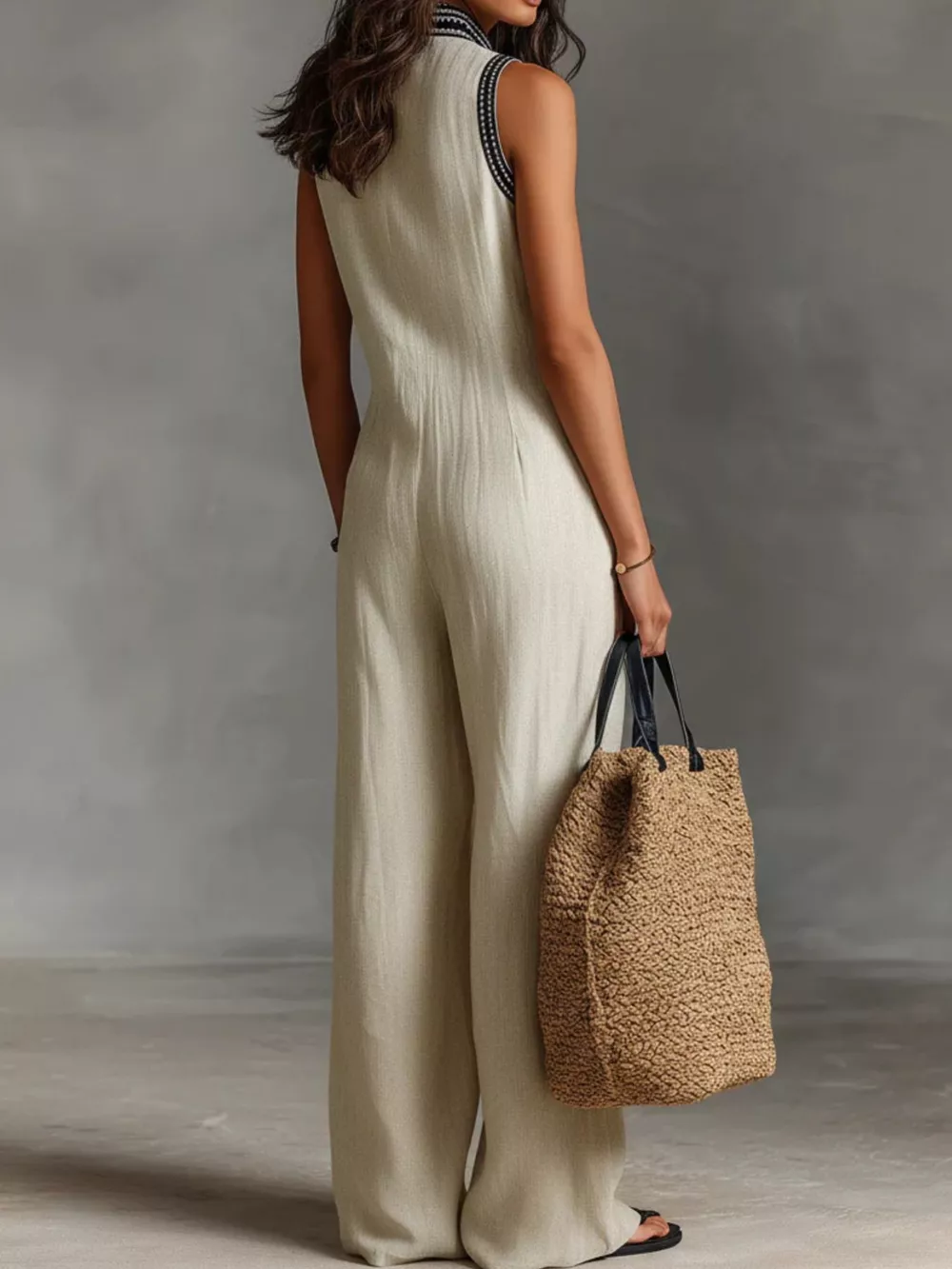 Full Size Sleeveless Wide-Leg Jumpsuit Plus SIze, image 2
