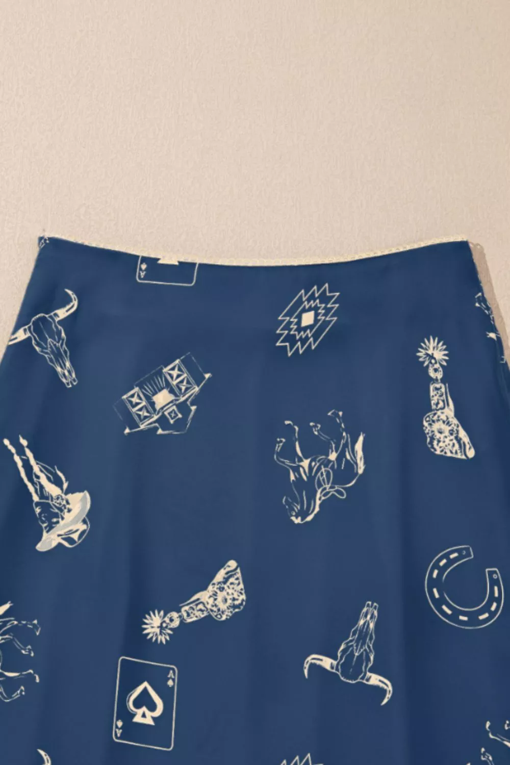 Western Print Satin Maxi Skirt, image 3