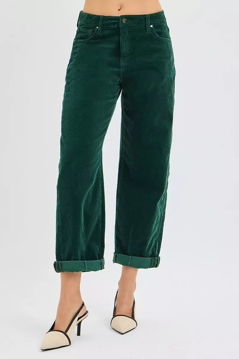 High Rise Crop Barrel Cordurory Pants, image 6