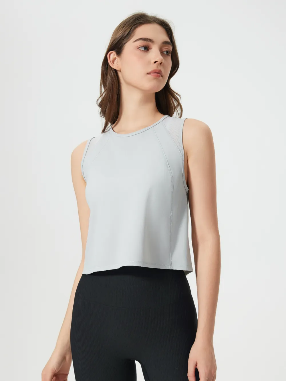 Round Neck Cropped Active Tank, image 28