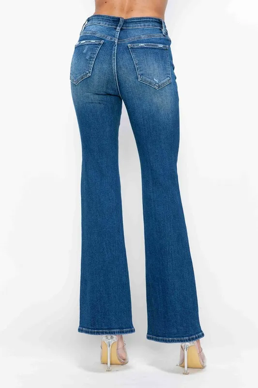 Full Size High Rise Bootcut Jeans with Pockets, image 9