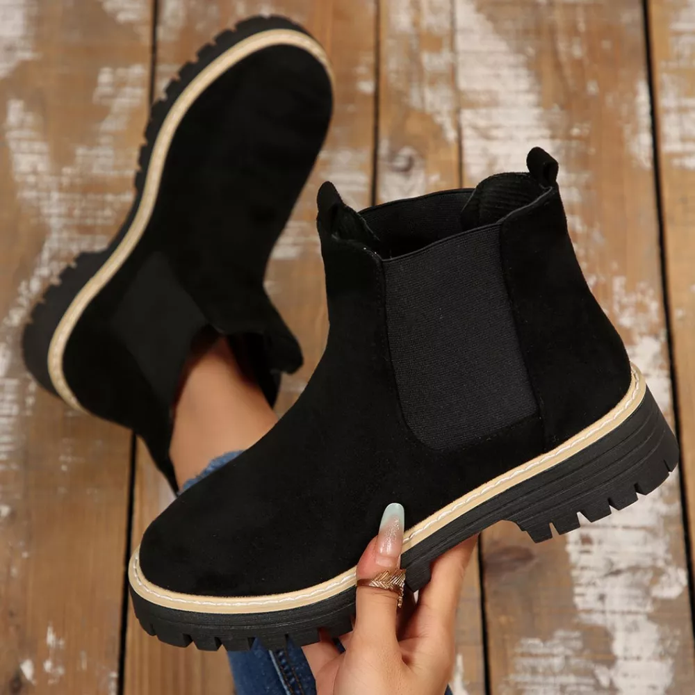 Round Toe Block Heels Boots, image 25