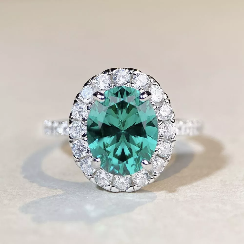925 Sterling Silver Oval Zircon Ring