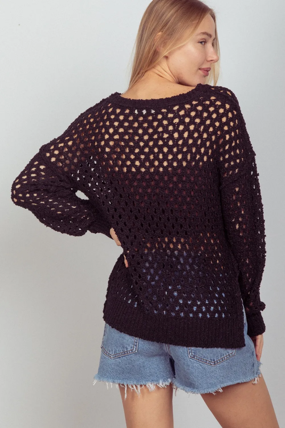 Openwork Slit Knit Cover Up, image 2