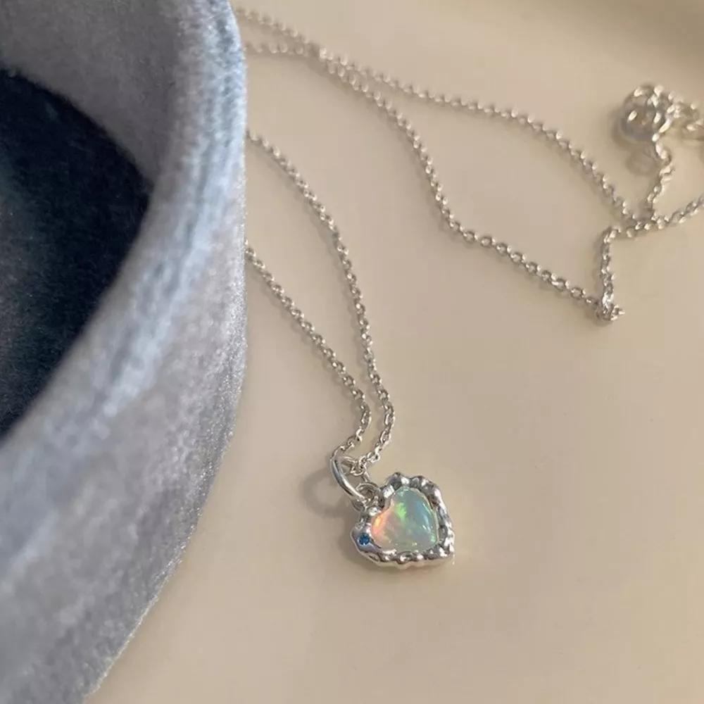 925 Sterling Silver Zircon Heart Necklace, image 3