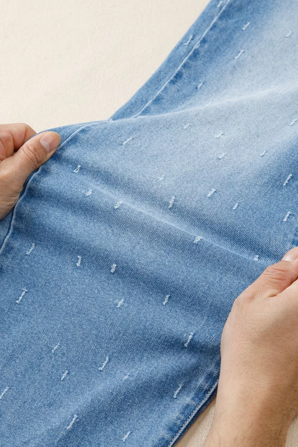 Distressed Detail Tummy Control Raw Hem Jeans, image 11