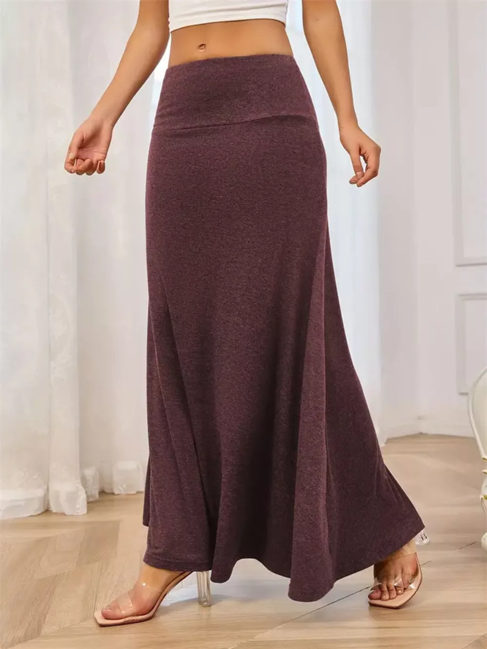 Flowy Maxi Skirt with Wide Waistband, image 10