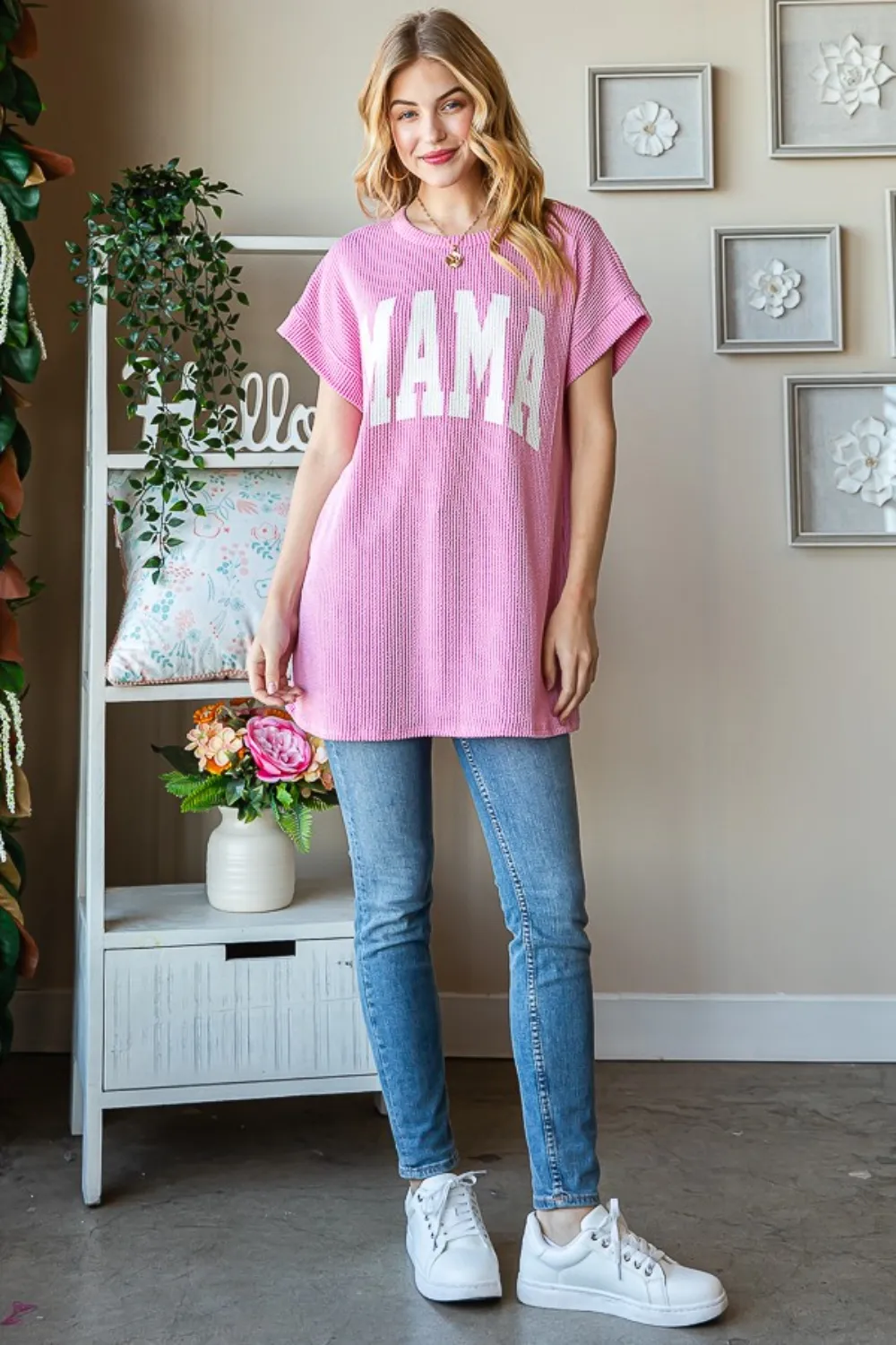 Full Size Letter Graphic Short Sleeve T-Shirt, image 6
