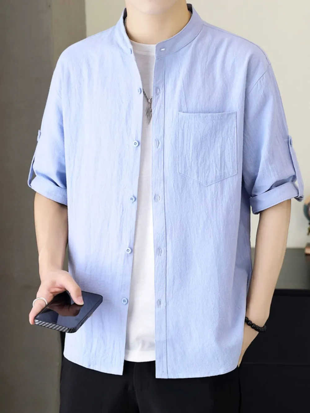Men's Plus Size Button Up Short Sleeve Shirt, image 11