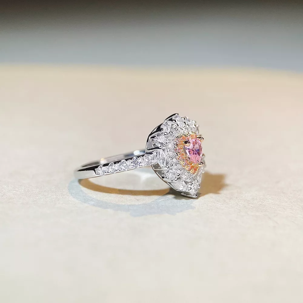 925 Sterling Silver Zircon Heart Ring, image 2