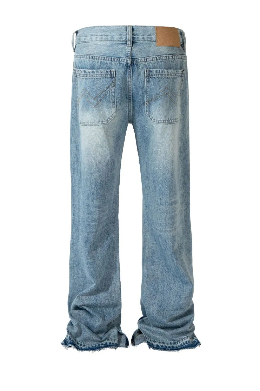 Men's Distressed Raw Hem Jeans, image 4