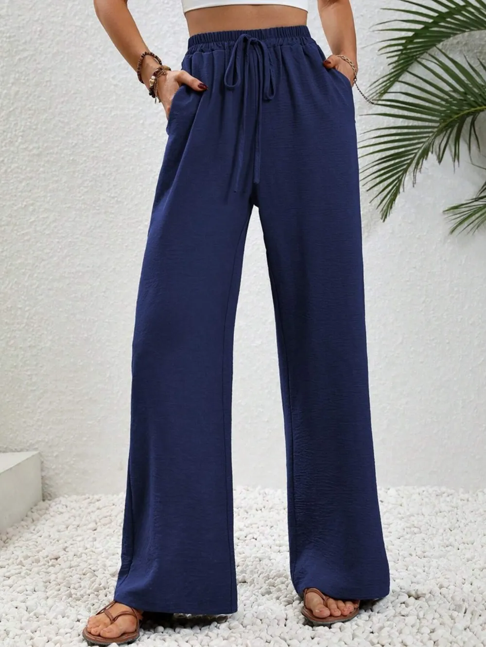 Wide Leg Drawstring Pants, image 20