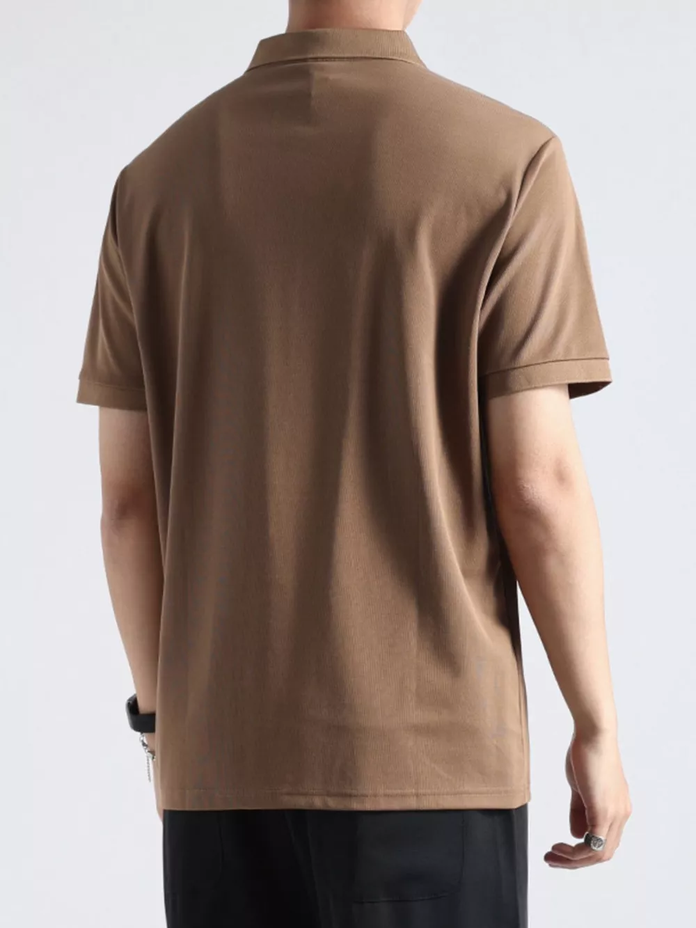 Men's Plus Size Button Detail Casual Textured Polo, image 7