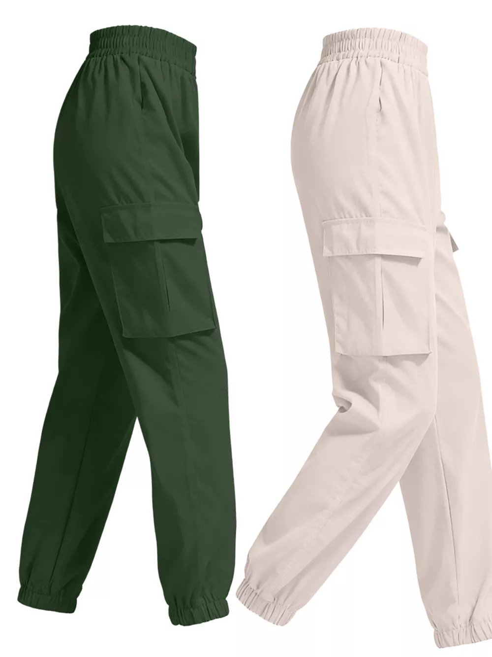 2 Piece Elastic Waist Cargo Pants, image 22