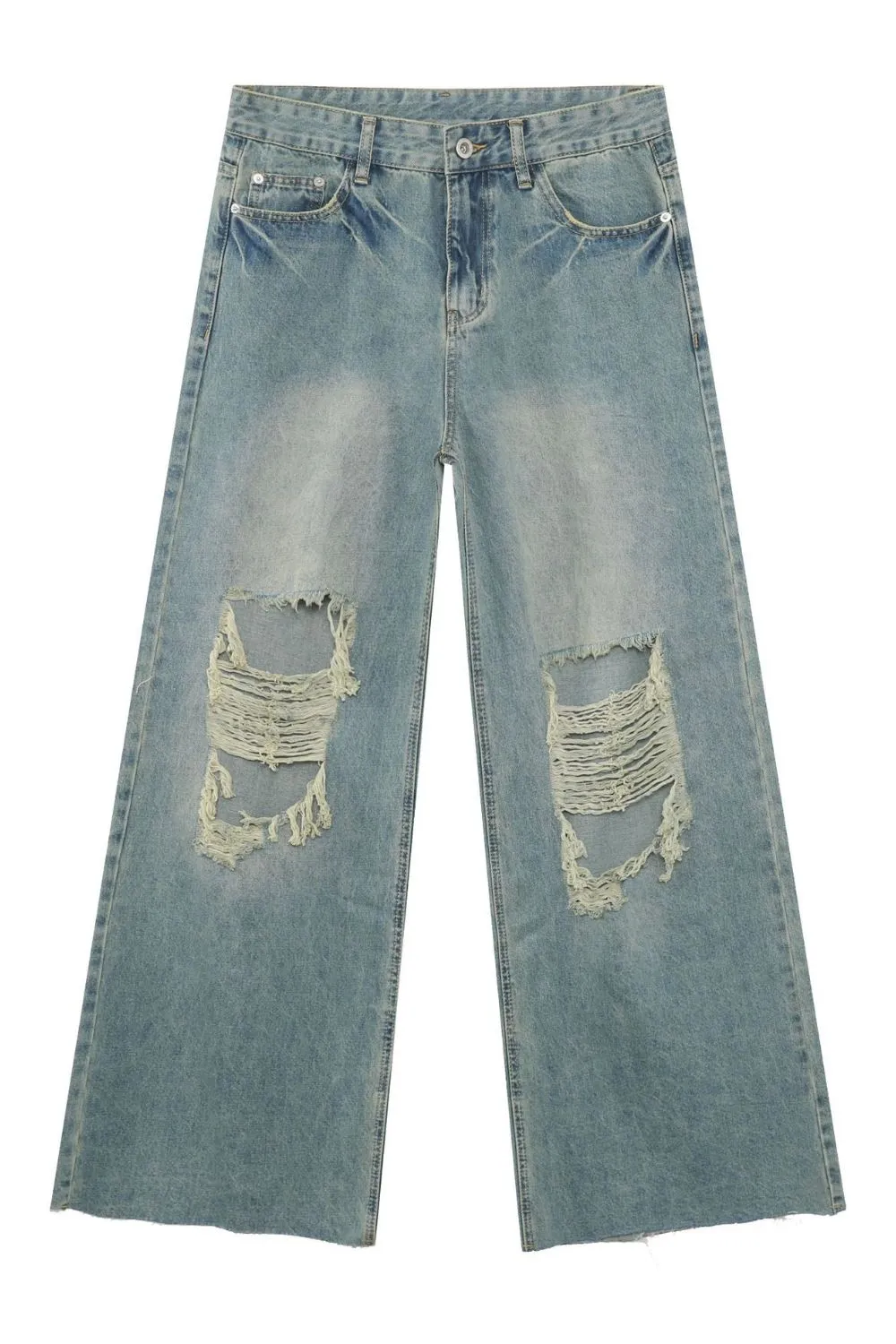 Men's Raw Hem Distressed Jeans, image 5
