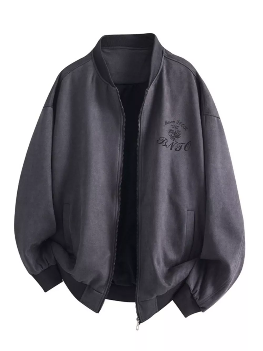 Men's Plus Size Zip Up Long Sleeve Jacket, image 7